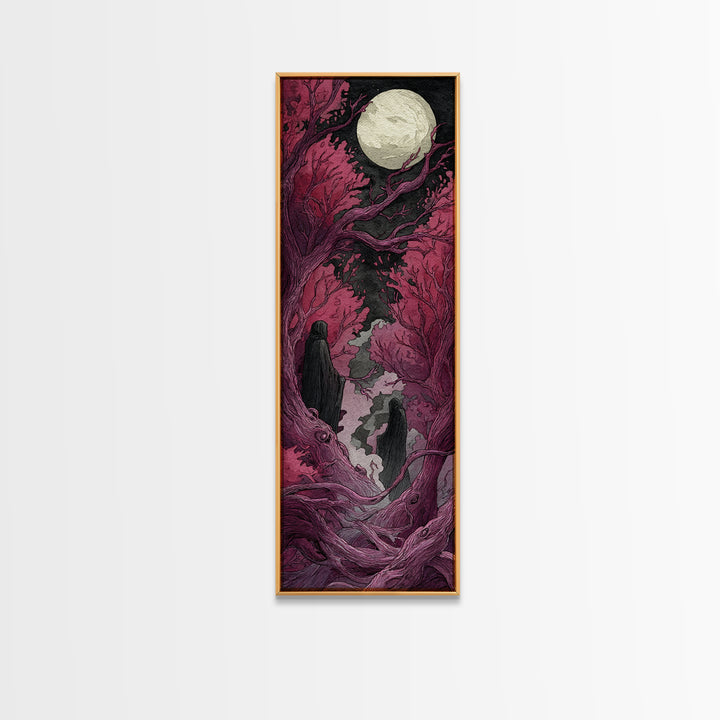 The Mask Of The Crawling God, Macabre Halloween Art, Tall Narrow Wall Art, Canvas Print, Halloween Home Decor, Gothic Wall Art