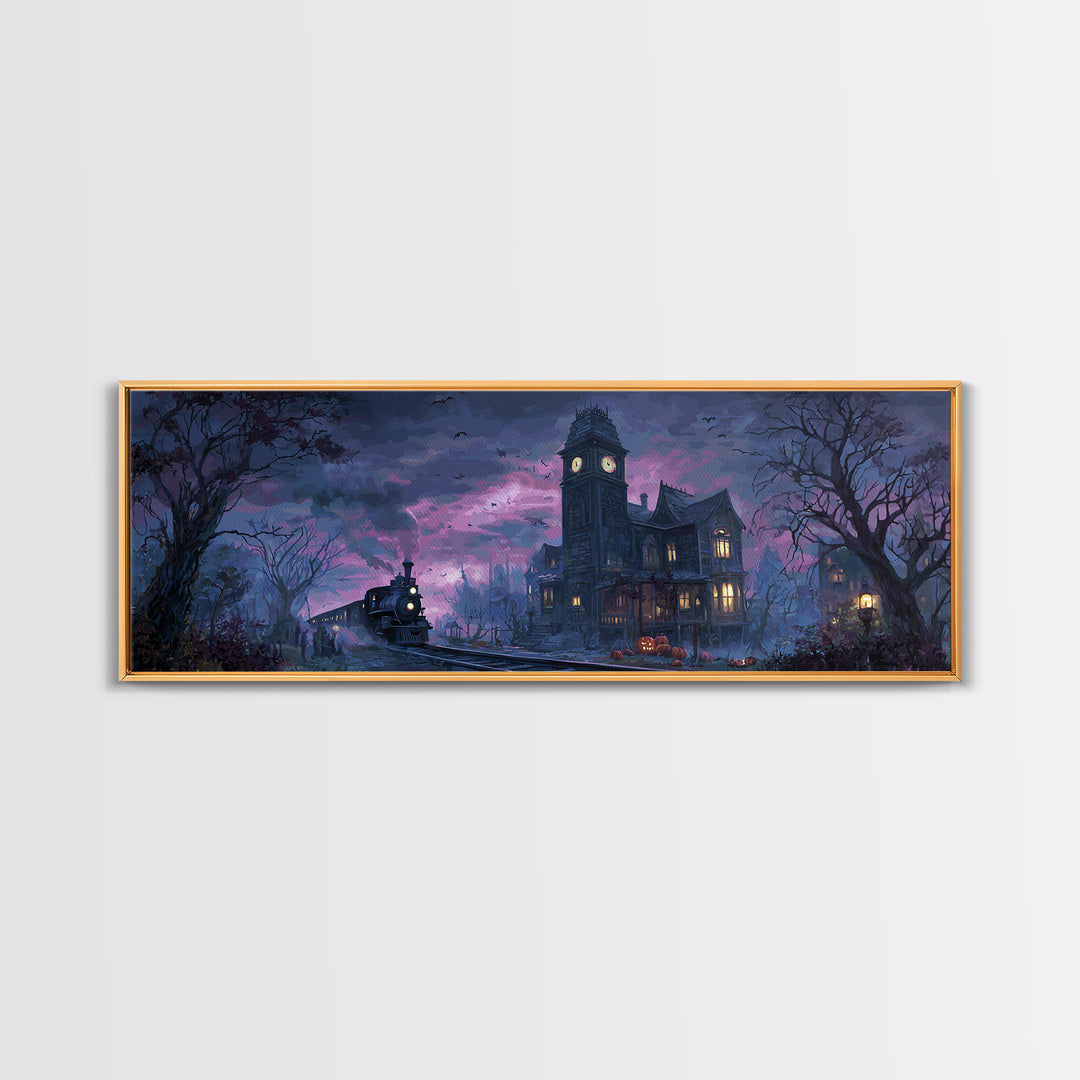 The Phantom Train To Kadath, Eldritch Wall Art, Extra Wide Wall Art, Canvas Print, Halloween Home Decor, Gothic Wall Art, Dark Fantasy Art