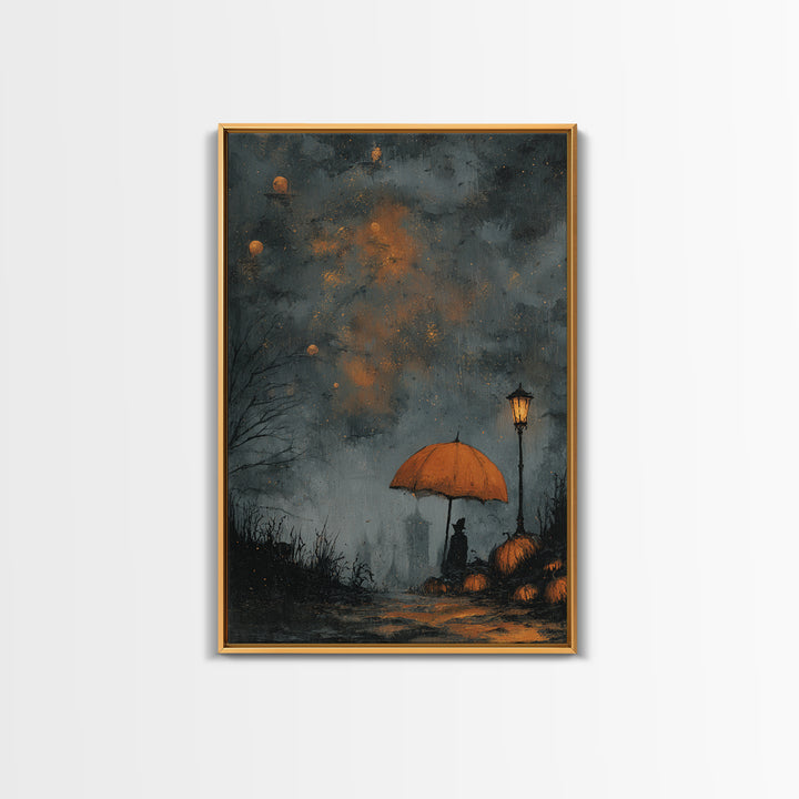 The Umbrella Of The Outer Rain, Halloween Wall Art, Vertical Wall Art, Canvas Print, Halloween Home Decor, Gothic Wall Art, Dark Fantasy Art
