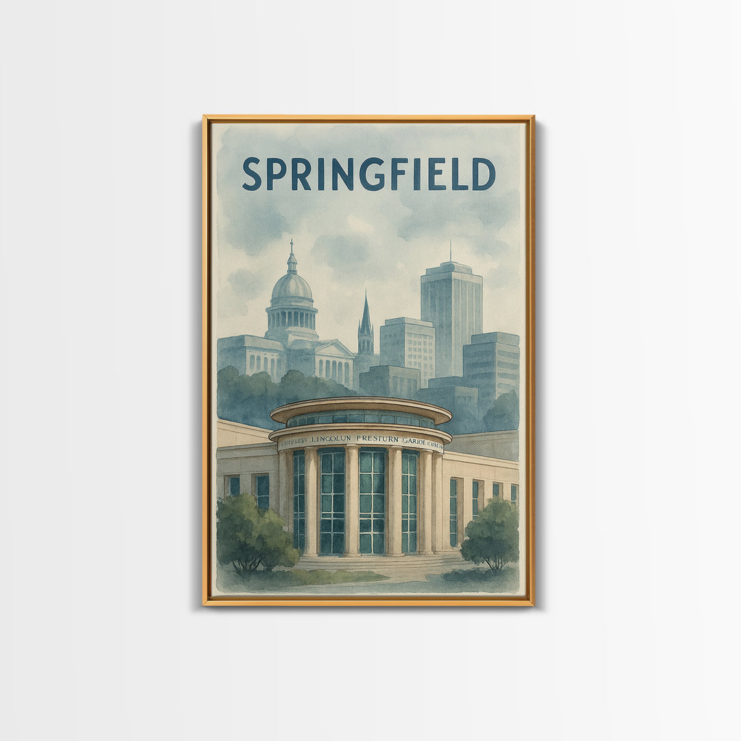 Springfield Missouri Travel Poster, Canvas Print, Illustrated Watercol ...