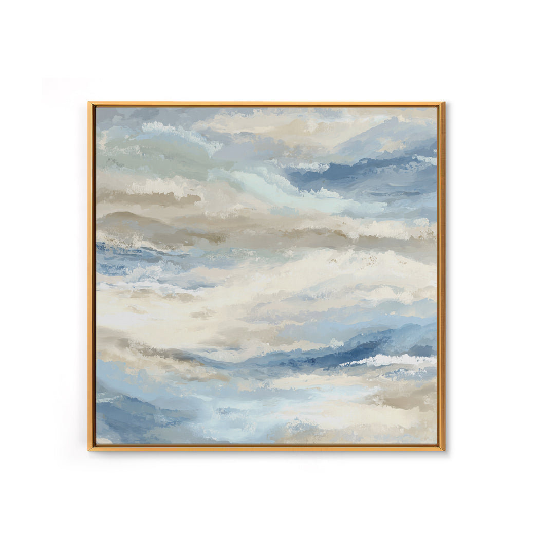 Soft Abstract Waves Framed Canvas Print, Waiting Room Art, Office Art, Waiting Room Decor, Fine Art, Calm, Gallery Decor, WRA-1x1-2