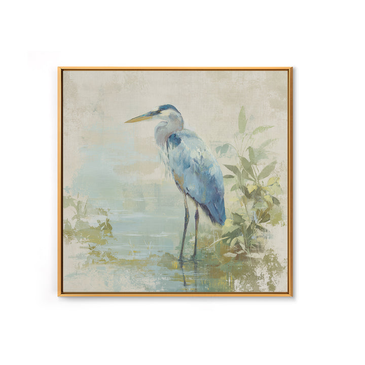 Blue Heron in Quiet Marsh Canvas Print, Waiting Room Art, Printable Art, Waiting Room Decor, Watercolor Art, Calm, WRA-1x1-36