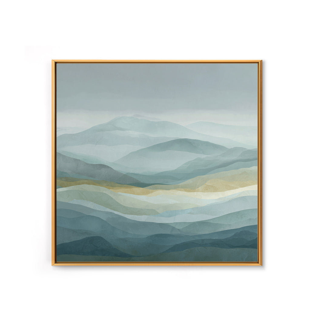 Simple Mountain Layers Framed Canvas Print, Waiting Room Art, Dental Office Decor, Waiting Room Decor, Fine Art, Calm, WRA-1x1-38
