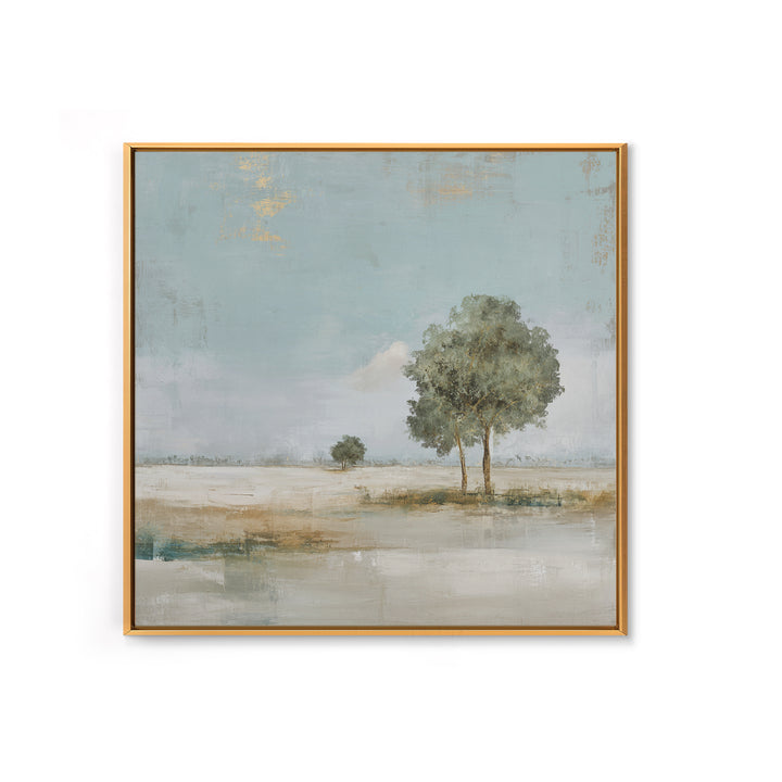 Open Field with Distant Tree Framed Canvas Print, Waiting Room Art, Bauhaus Print, Waiting Room Decor, Fine Art, Calm, WRA-1x1-47