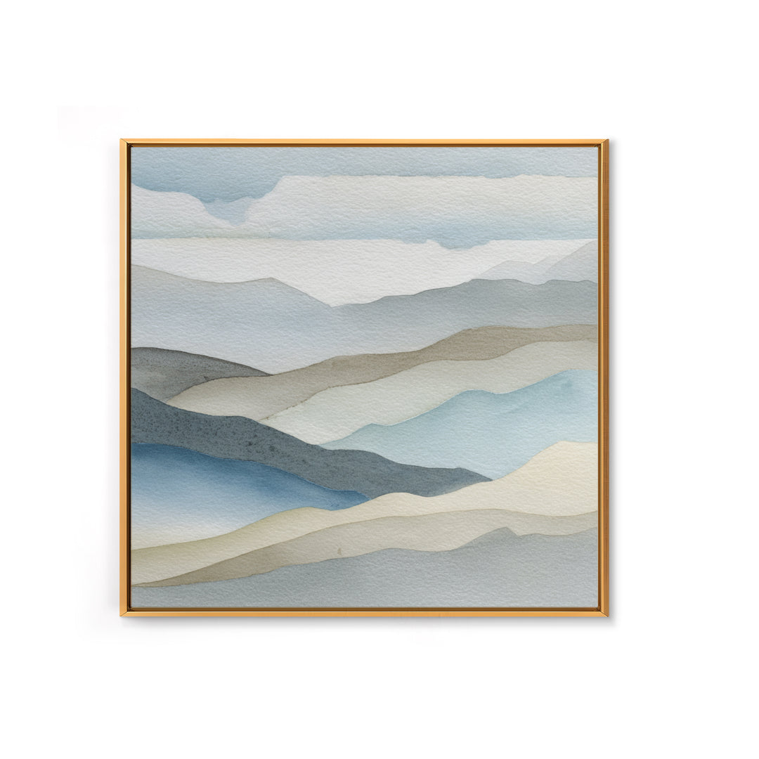 Simple Mountain Layers Framed Canvas Print, Waiting Room Art, Dental Office Decor, Waiting Room Decor, Fine Art, Calm, WRA-1x1-62