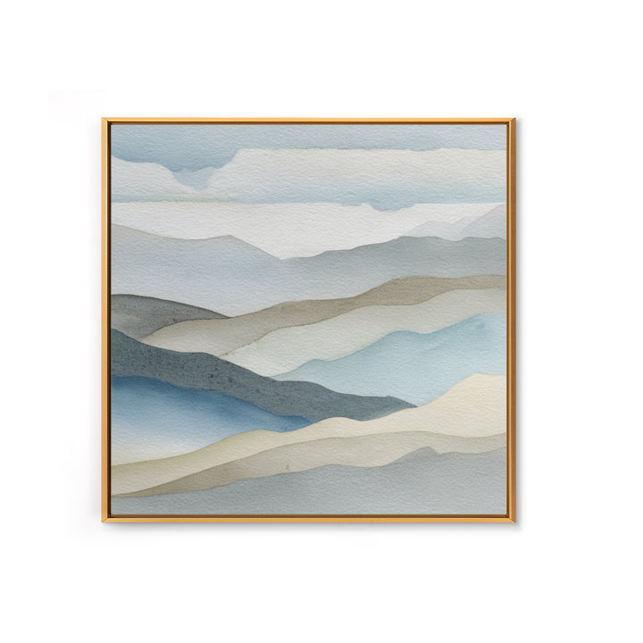 Simple Mountain Layers Framed Canvas Print, Waiting Room Art, Dental Office Decor, Waiting Room Decor, Fine Art, Calm, WRA-1x1-62