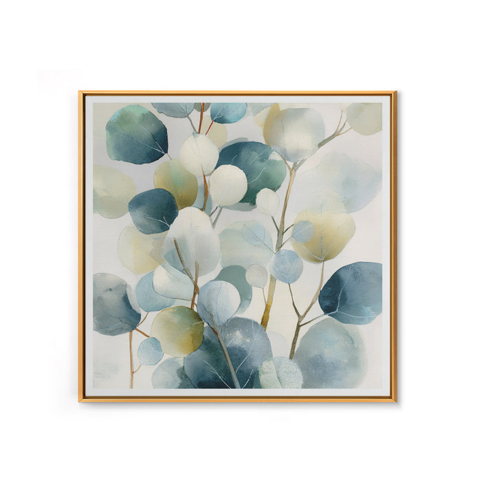 Clean Eucalyptus Leaf Study Framed Canvas Print, Waiting Room Art, Gallery Decor, Waiting Room Decor, Oil Painting, Calm, WRA-1x1-65
