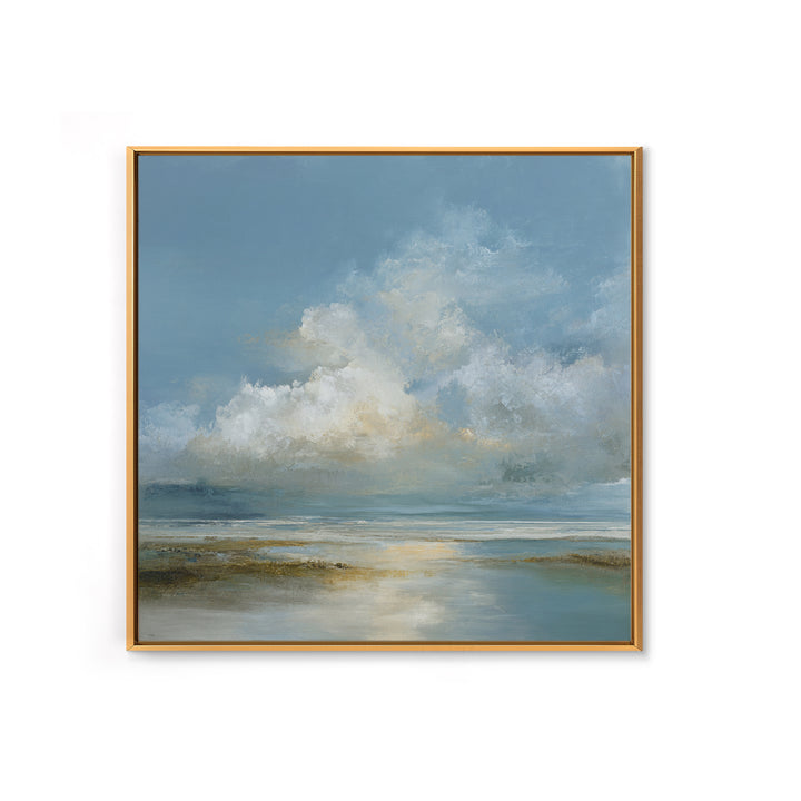 Large Cloudscape with Hopeful Light Framed Canvas Print, Waiting Room Art, Textured Painting, Waiting Room Decor, Calm, WRA-1x1-88