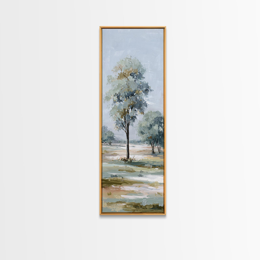 Open Field with Distant Tree Canvas Print, Waiting Room Art, Floral Wall Art, Waiting Room Decor, Calm, Minimalist Art, WRA-1x3-11