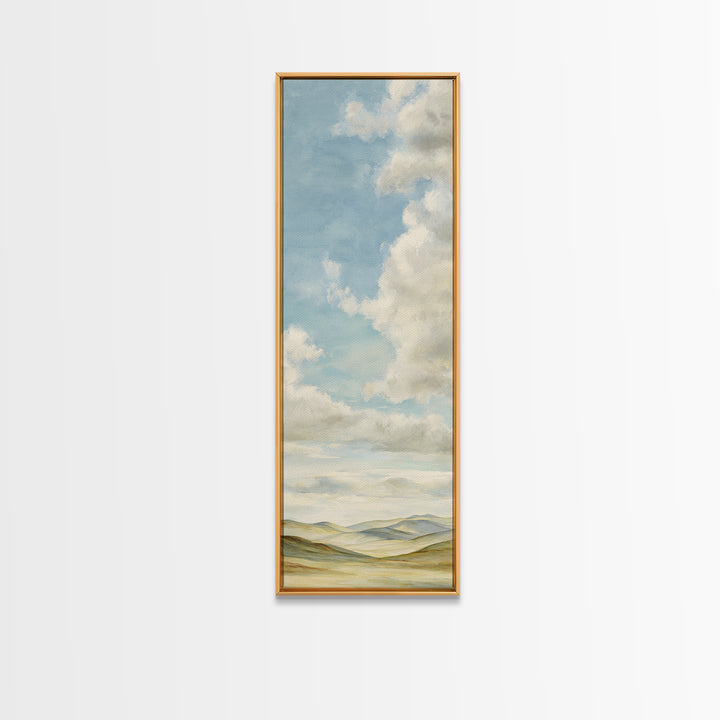 Calming Landscape with Open Sky and Gentle Canvas Print, Waiting Room Art, Statement Artwork, Waiting Room Decor, Oil Painting, WRA-1x3-13