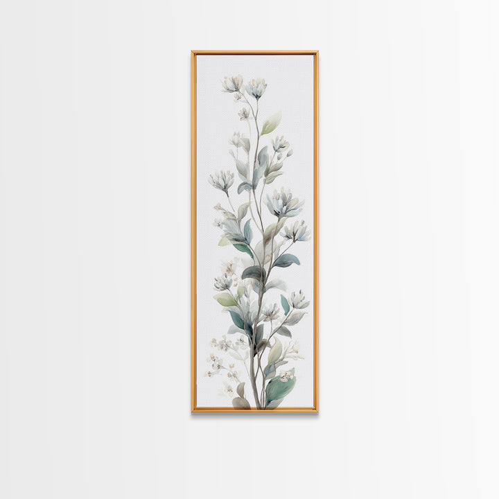 Neutral Botanical Branch Framed Canvas Print, Waiting Room Art, Home Decor, Waiting Room Decor, Fine Art, Calm, Modern Art, WRA-1x3-15