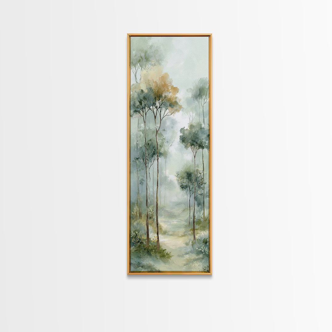 Misty Forest Path Framed Canvas Print, Waiting Room Art, Printable Art, Waiting Room Decor, Fine Art, Calm, Digital Art Print, WRA-1x3-47