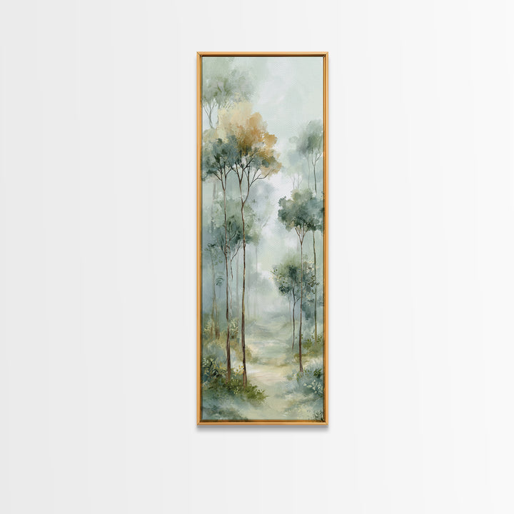 Misty Forest Path Framed Canvas Print, Waiting Room Art, Printable Art, Waiting Room Decor, Fine Art, Calm, Digital Art Print, WRA-1x3-47