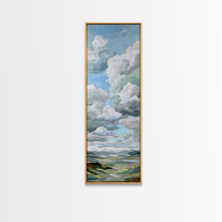 Large Cloudscape with Hopeful Light Framed Canvas Print, Waiting Room Art, Home Decor, Waiting Room Decor, Fine Art, Calm, WRA-1x3-52