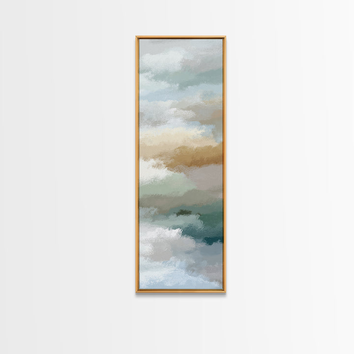 Pastel Rainbow Shapes for Pediatric Spaces Framed Canvas Print, Waiting Room Art, Soundwave Art, Waiting Room Decor, WRA-1x3-54