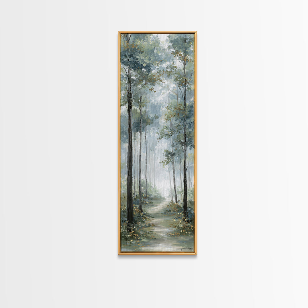 Misty Forest Path Canvas Print, Waiting Room Art, Therapy Office Decor, Waiting Room Decor, Oil Painting, Calm, Art Print, WRA-1x3-95