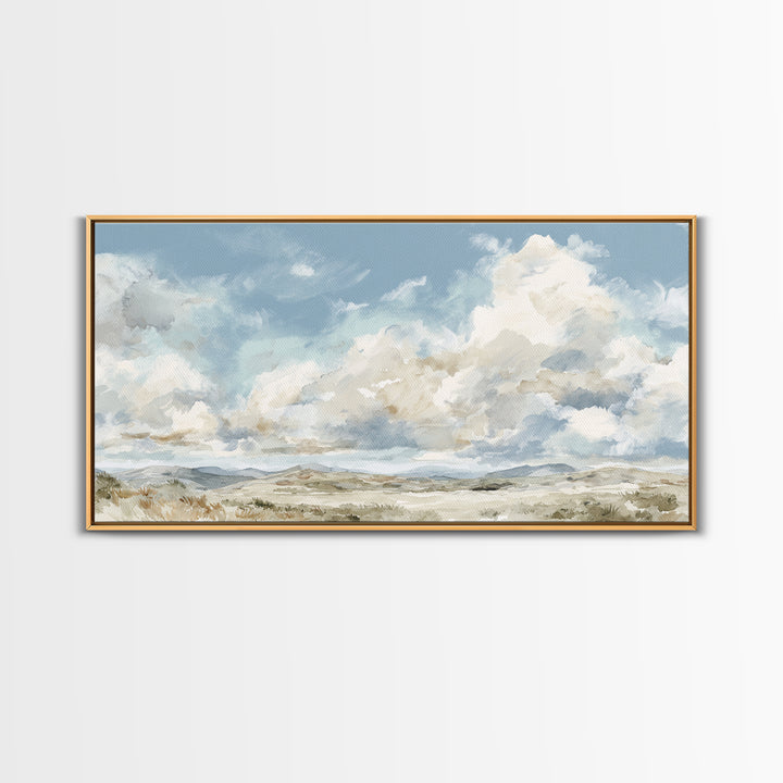 Large Cloudscape with Hopeful Light Framed Canvas Print, Waiting Room Art, Art Print, Waiting Room Decor, Fine Art, Calm, WRA-2x1-12