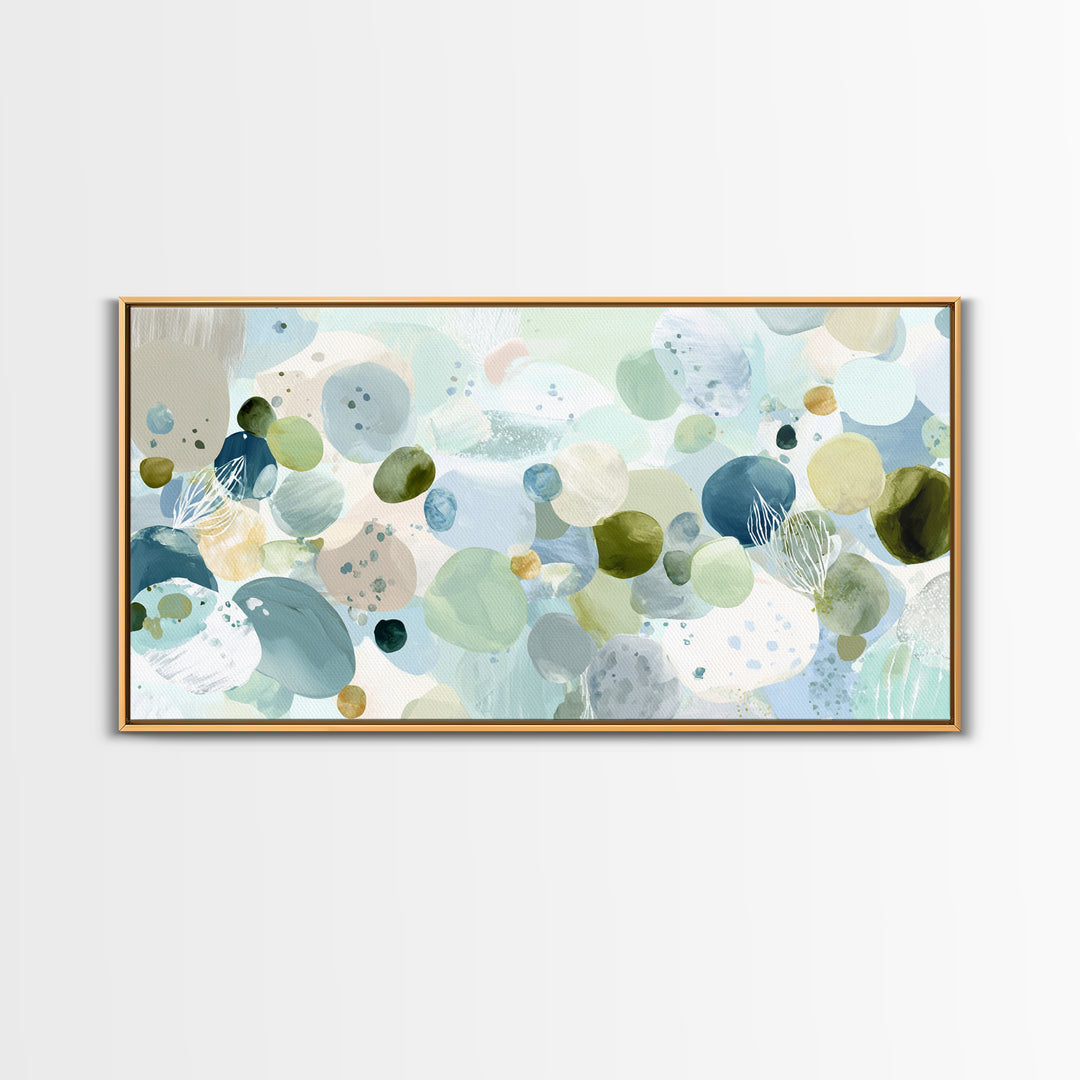 Pastel Rainbow Shapes for Pediatric Spaces Framed Canvas Print, Waiting Room Art, Fine Art Print, Waiting Room Decor, WRA-2x1-14