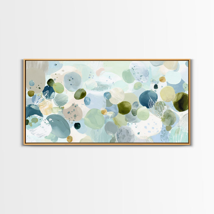 Pastel Rainbow Shapes for Pediatric Spaces Framed Canvas Print, Waiting Room Art, Fine Art Print, Waiting Room Decor, WRA-2x1-14