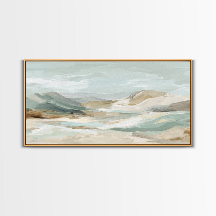 Light Marble Texture Abstract Framed Canvas Print, Waiting Room Art, Statement Artwork, Waiting Room Decor, Abstract Art, Calm, WRA-2x1-20