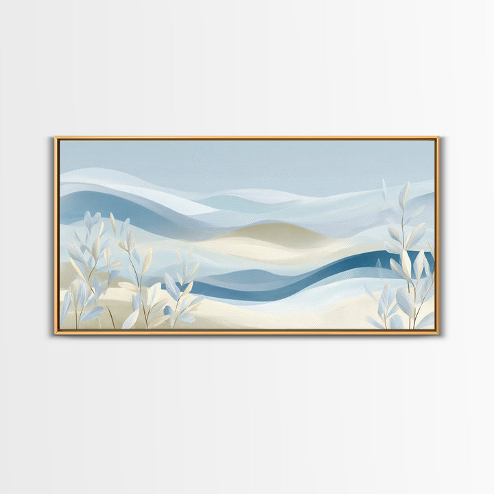 Soft Abstract Waves Canvas Print, Waiting Room Art, Boho Decor, Waiting Room Decor, Abstract Art, Calm, Printable Wall Art, WRA-2x1-22
