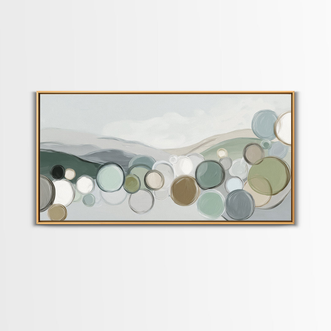 Abstract Circles Suggesting Calm Movement Framed Canvas Print, Waiting Room Art, Luxury Decor, Waiting Room Decor, Calm, WRA-2x1-30