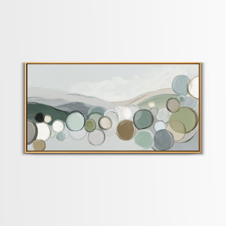 Abstract Circles Suggesting Calm Movement Framed Canvas Print, Waiting Room Art, Luxury Decor, Waiting Room Decor, Calm, WRA-2x1-30