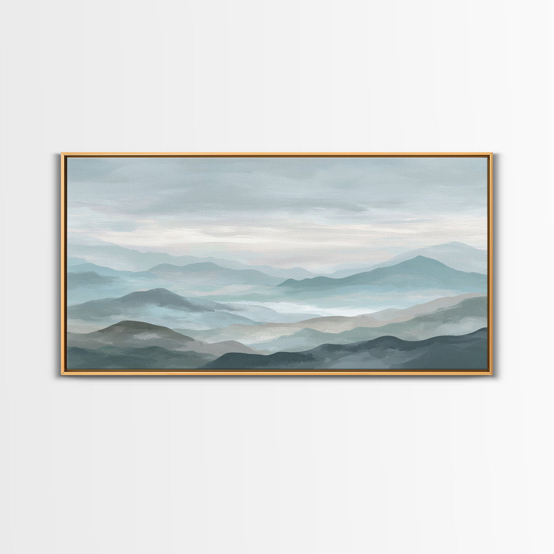 Simple Mountain Layers Canvas Print, Waiting Room Art, Wall Art, Waiting Room Decor, Fine Art, Calm, Floral Wall Art, WRA-2x1-58