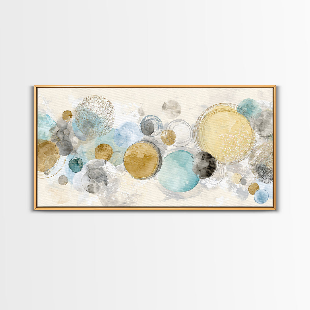 Abstract Circles Suggesting Calm Movement Framed Canvas Print, Waiting Room Art, Luxury Decor, Waiting Room Decor, Calm, WRA-2x1-6