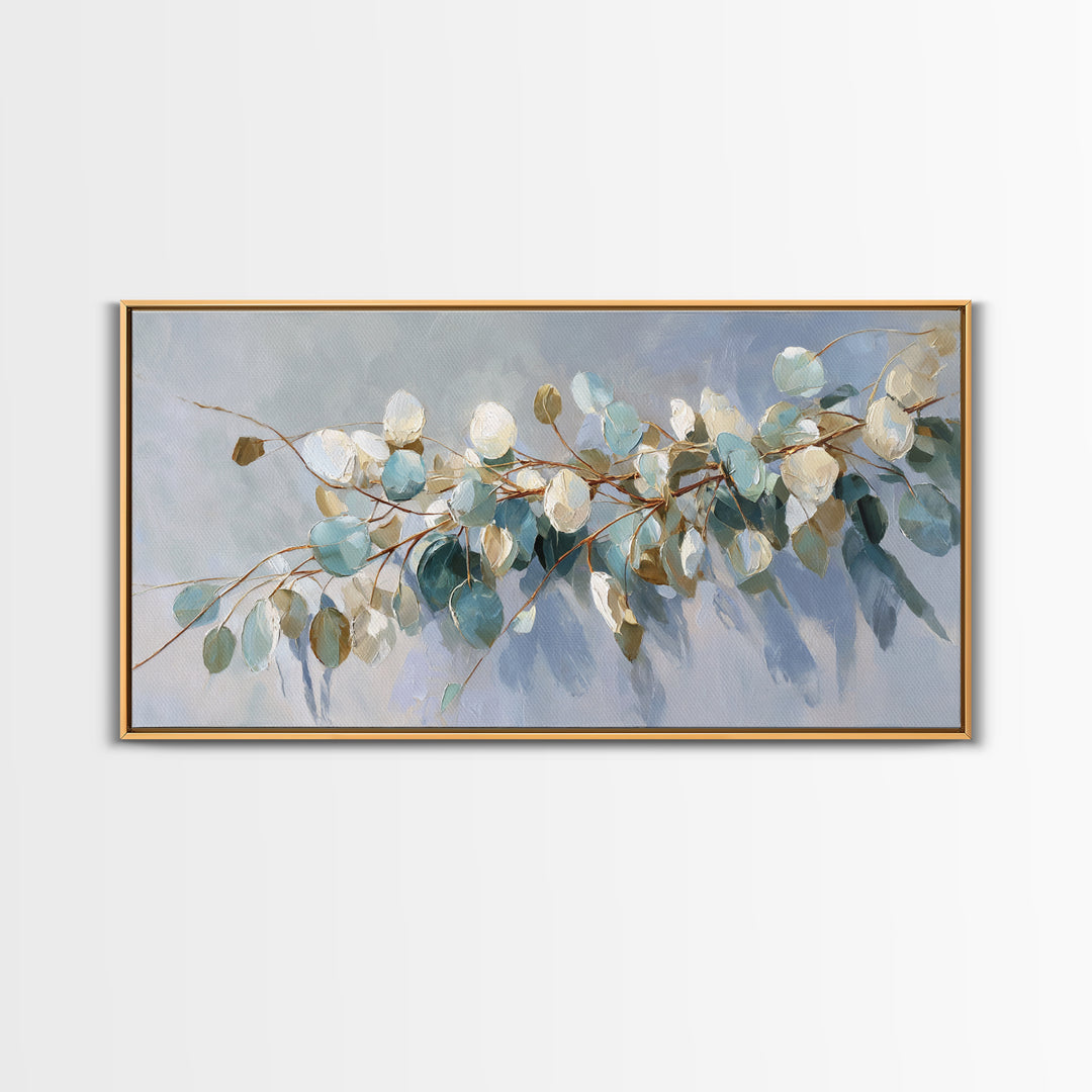 Clean Eucalyptus Leaf Study Canvas Print, Waiting Room Art, Printable Wall Art, Waiting Room Decor, Calm, Office Wall Decor, WRA-2x1-61