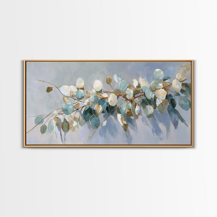 Clean Eucalyptus Leaf Study Canvas Print, Waiting Room Art, Printable Wall Art, Waiting Room Decor, Calm, Office Wall Decor, WRA-2x1-61