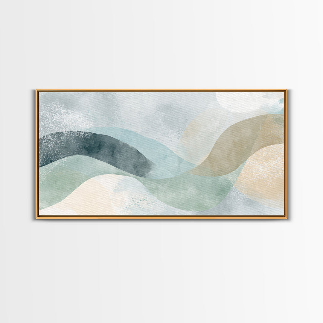 Modern Neutral Arch Abstraction Framed Canvas Print, Waiting Room Art, Office Decor, Waiting Room Decor, Fine Art, Calm, WRA-2x1-65