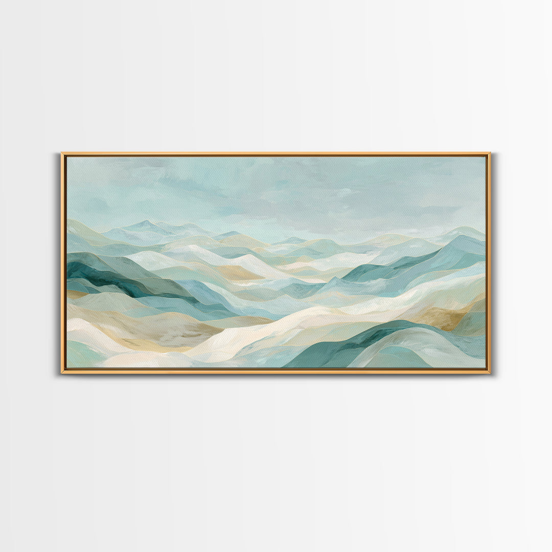 Soft Abstract Waves Canvas Print, Waiting Room Art, Wall Decor, Waiting Room Decor, Fine Art, Calm, Minimalist Wall Art, WRA-2x1-70