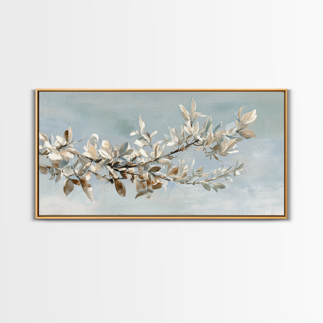 Neutral Botanical Branch Canvas Print, Waiting Room Art, Dog Wall Art, Waiting Room Decor, Fine Art, Calm, Boho Decor, WRA-2x1-71
