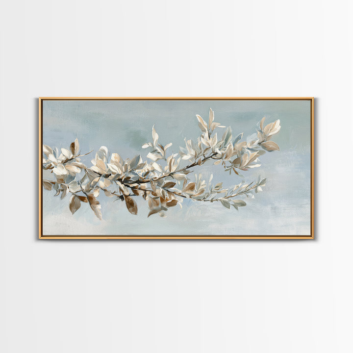 Neutral Botanical Branch Canvas Print, Waiting Room Art, Dog Wall Art, Waiting Room Decor, Fine Art, Calm, Boho Decor, WRA-2x1-71
