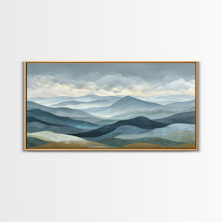 Simple Mountain Layers Canvas Print, Waiting Room Art, Wall Art, Waiting Room Decor, Fine Art, Calm, Floral Wall Art, WRA-2x1-82