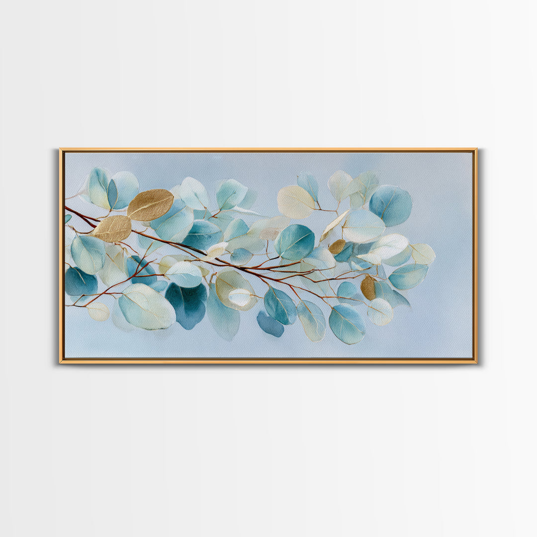 Neutral Botanical Branch Framed Canvas Print, Waiting Room Art, Fine Art, Waiting Room Decor, Oil Painting, Calm, WRA-2x1-95