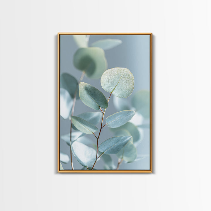 Clean Eucalyptus Leaf Study Framed Canvas Print, Waiting Room Art, Wall Art, Waiting Room Decor, Oil Painting, Calm, WRA-2x3-1