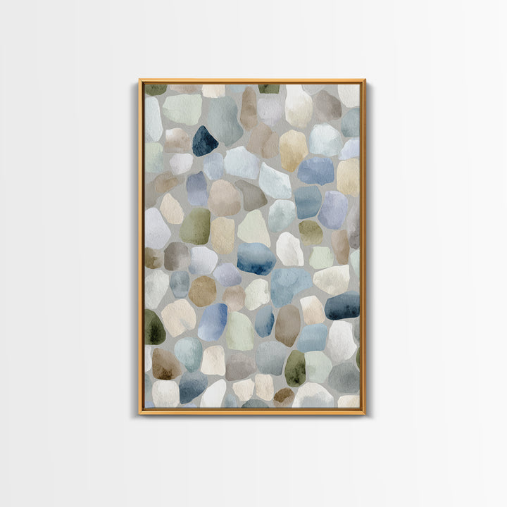Pastel Rainbow Shapes for Pediatric Spaces Framed Canvas Print, Waiting Room Art, Boho Decor, Waiting Room Decor, Calm, WRA-2x3-2