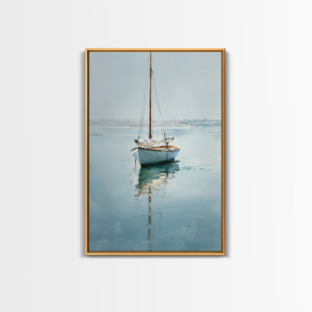 Quiet Sailboat on Calm Water Canvas Print, Waiting Room Art, Fine Art Print, Waiting Room Decor, Watercolor Art, Calm, WRA-2x3-27