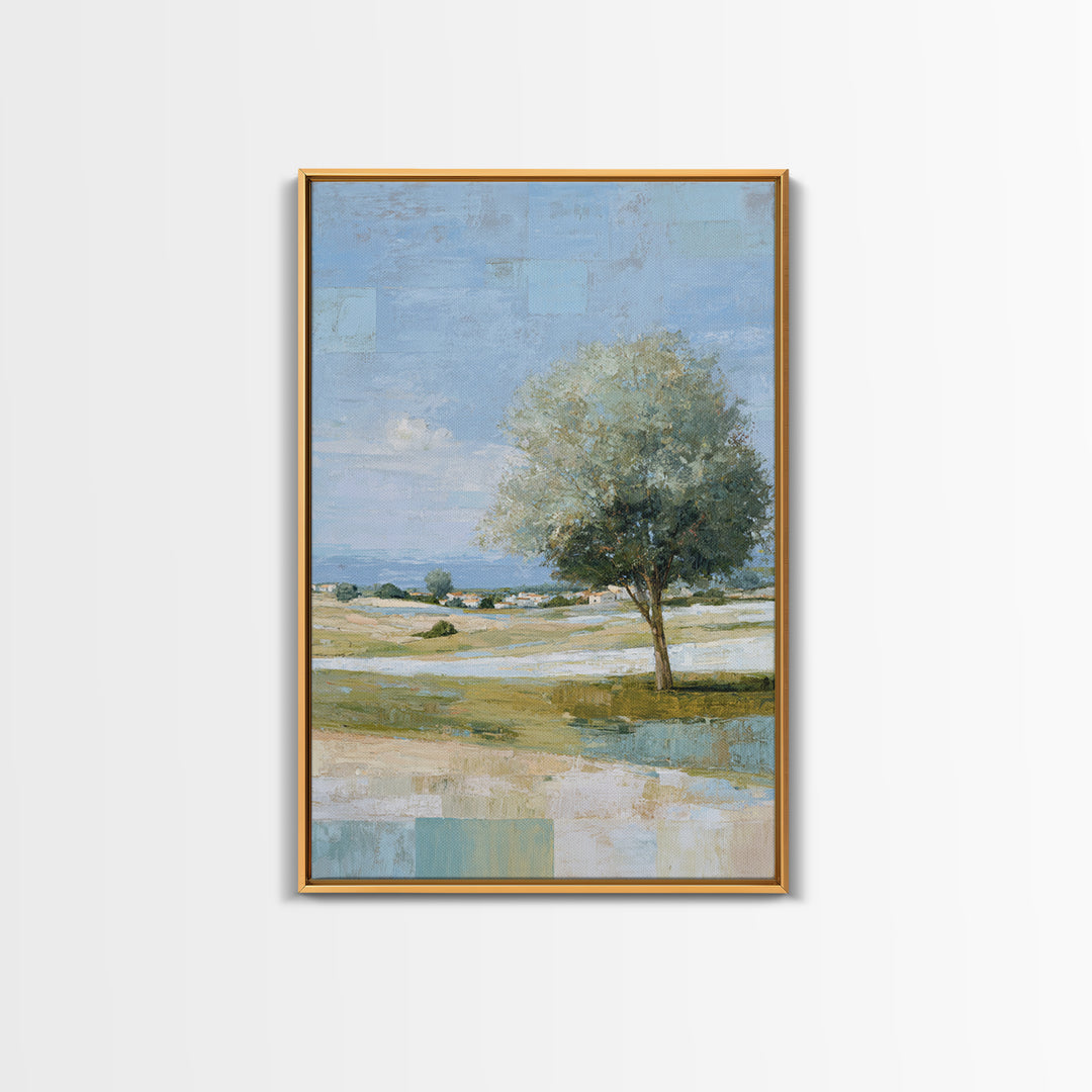 Open Field with Distant Tree Canvas Print, Waiting Room Art, Statement Artwork, Waiting Room Decor, Fine Art, Calm, Wall Decor, WRA-2x3-31