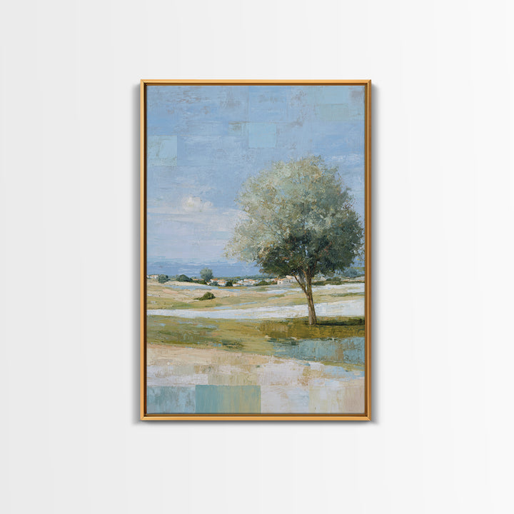Open Field with Distant Tree Canvas Print, Waiting Room Art, Statement Artwork, Waiting Room Decor, Fine Art, Calm, Wall Decor, WRA-2x3-31