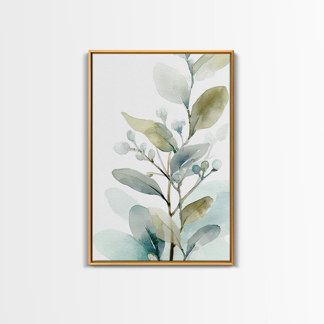 Neutral Botanical Branch Canvas Print, Waiting Room Art, Waiting Room Decor, Watercolor Art, Calm, Office Wall Art, WRA-2x3-35