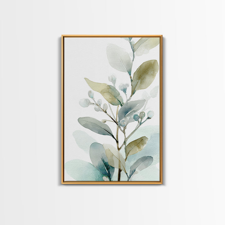 Neutral Botanical Branch Canvas Print, Waiting Room Art, Waiting Room Decor, Watercolor Art, Calm, Office Wall Art, WRA-2x3-35