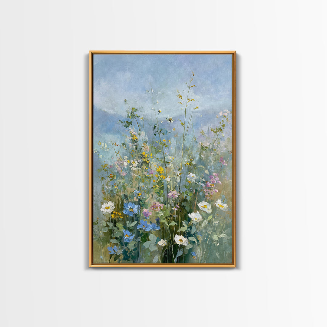 Sunlit Meadow with Wildflowers Canvas Print, Waiting Room Art, Fine Art Print, Waiting Room Decor, Watercolor Art, Calm, WRA-2x3-40