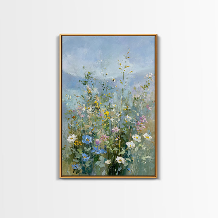 Sunlit Meadow with Wildflowers Canvas Print, Waiting Room Art, Fine Art Print, Waiting Room Decor, Watercolor Art, Calm, WRA-2x3-40