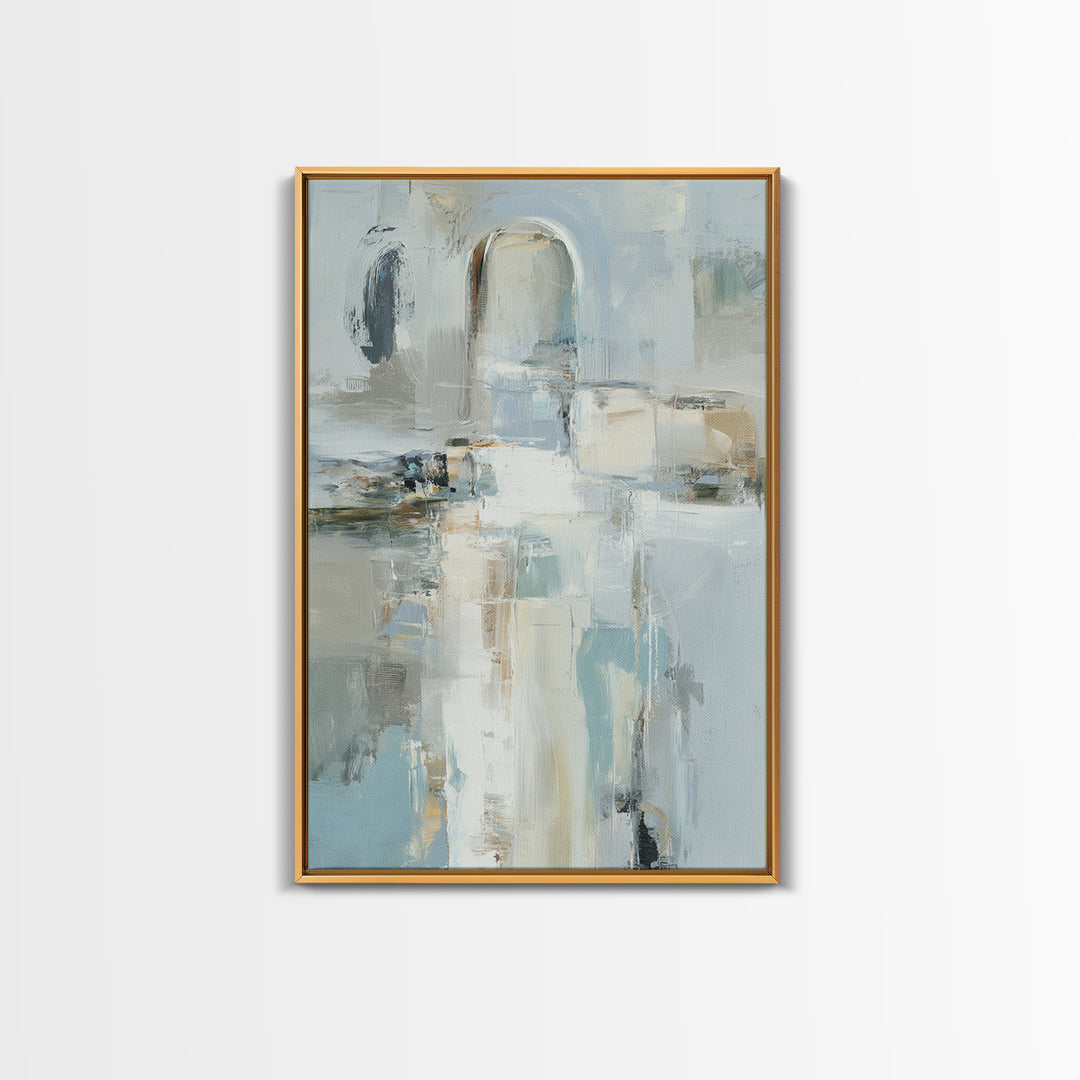 Modern Neutral Arch Abstraction Framed Canvas Print, Waiting Room Art, Abstract Art, Waiting Room Decor, Calm, Landscape, WRA-2x3-53