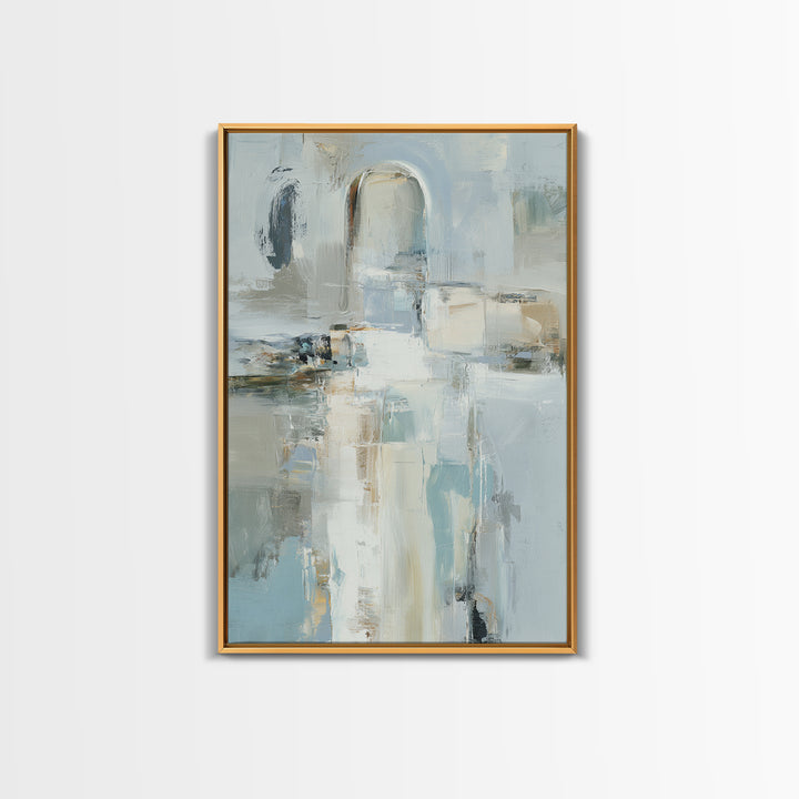 Modern Neutral Arch Abstraction Framed Canvas Print, Waiting Room Art, Abstract Art, Waiting Room Decor, Calm, Landscape, WRA-2x3-53