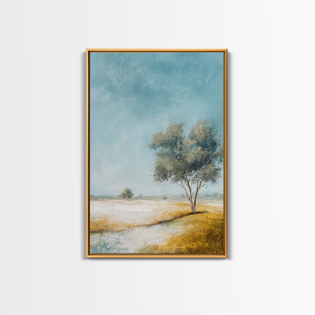 Open Field with Distant Tree Canvas Print, Waiting Room Art, Dog Wall Art, Waiting Room Decor, Fine Art, Calm, Boho Decor, WRA-2x3-7
