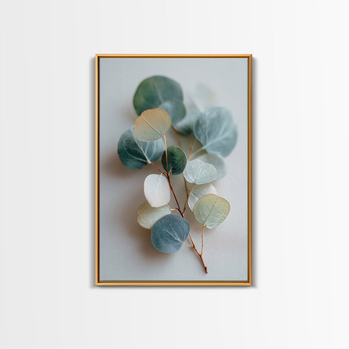 Clean Eucalyptus Leaf Study Framed Canvas Print, Waiting Room Art, Living Room Wall Art, Waiting Room Decor, Watercolor Art, WRA-2x3-73